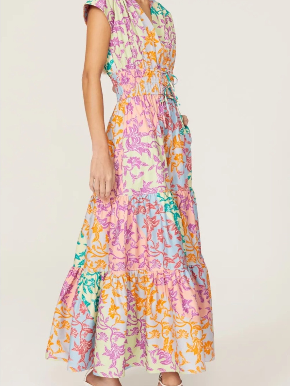 Derek Lam 10 Crosby Fatima Multicolor Floral Tiered Maxi Dress